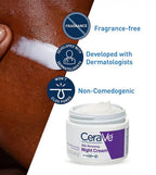 CeraVe Skin Renewing Night Cream jar with white lid and label, showcasing the moisturizing skincare product from SlimBag.