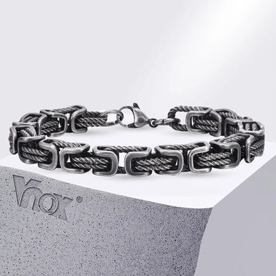 Men's Thick Byzantine Bracelets