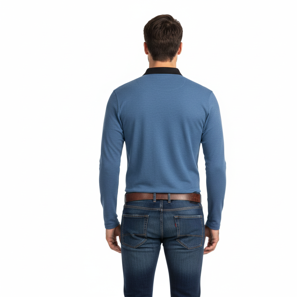 Men's Long Sleeve Polo | Classic Collar - photo 3