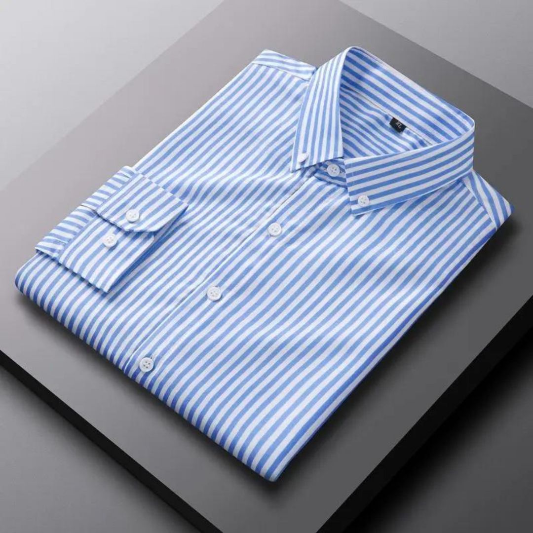 Luxury Striped Summer Shirt with Long Sleeves for Men