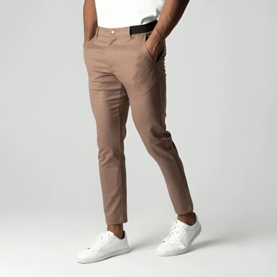 Casual Stretch Trousers with Tailored Fit for Men