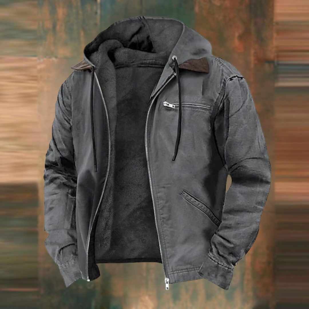 Men’s Winter Bomber Jacket with Zip Closure