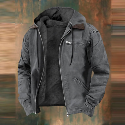 Men’s Winter Bomber Jacket with Zip Closure