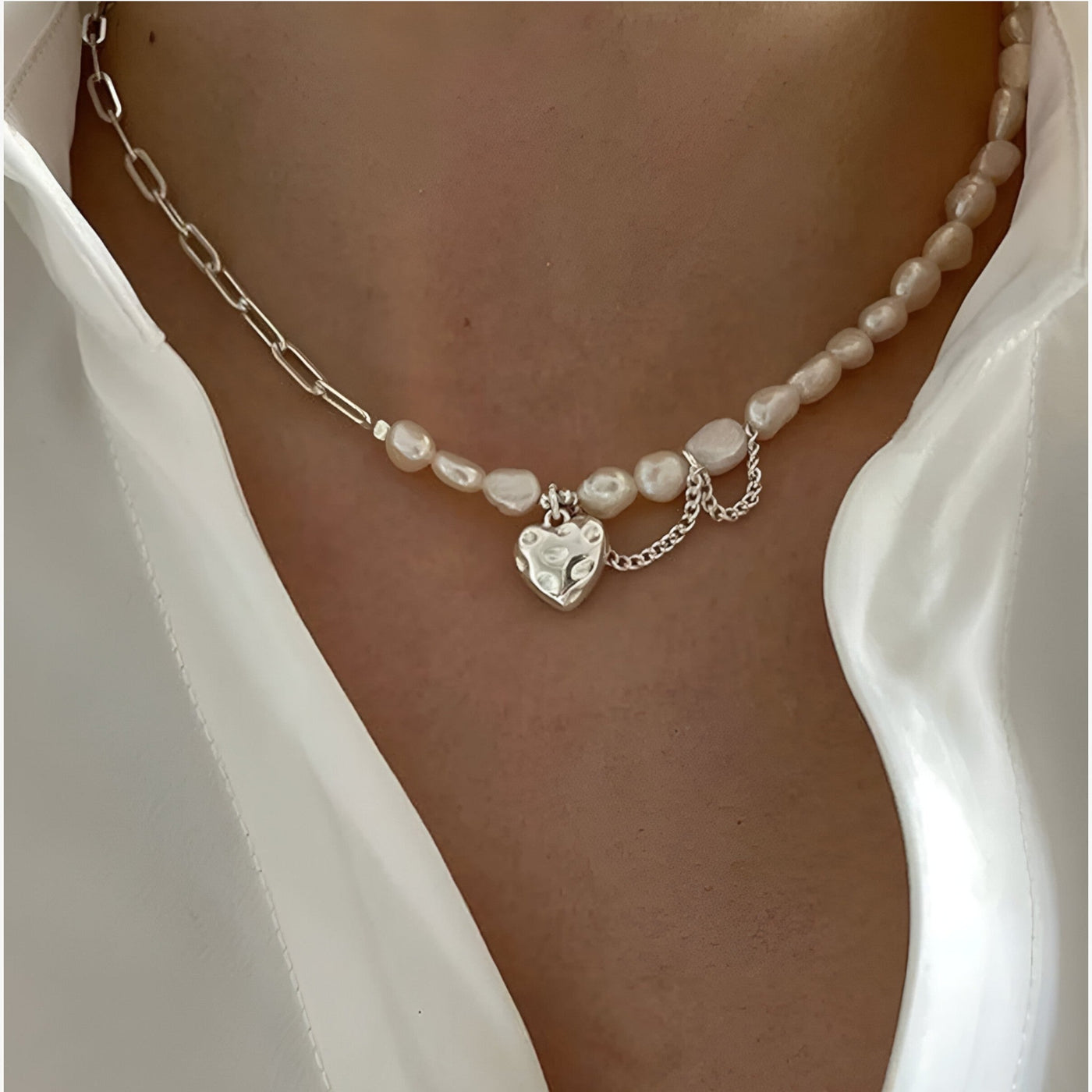 Megan - Hartparel Asymmetrische Ketting