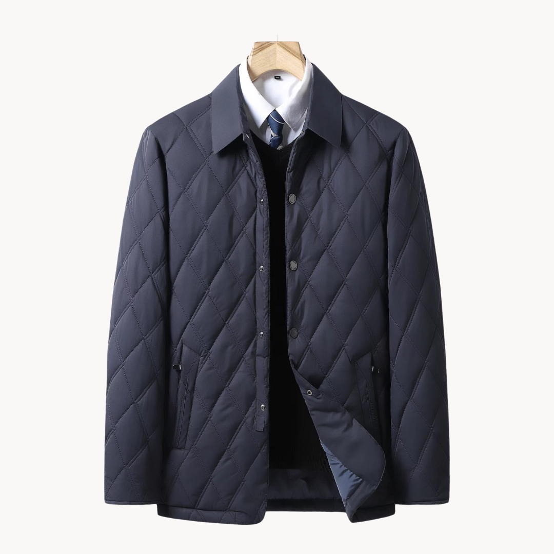 Quilted Coat with Full Zip for Men