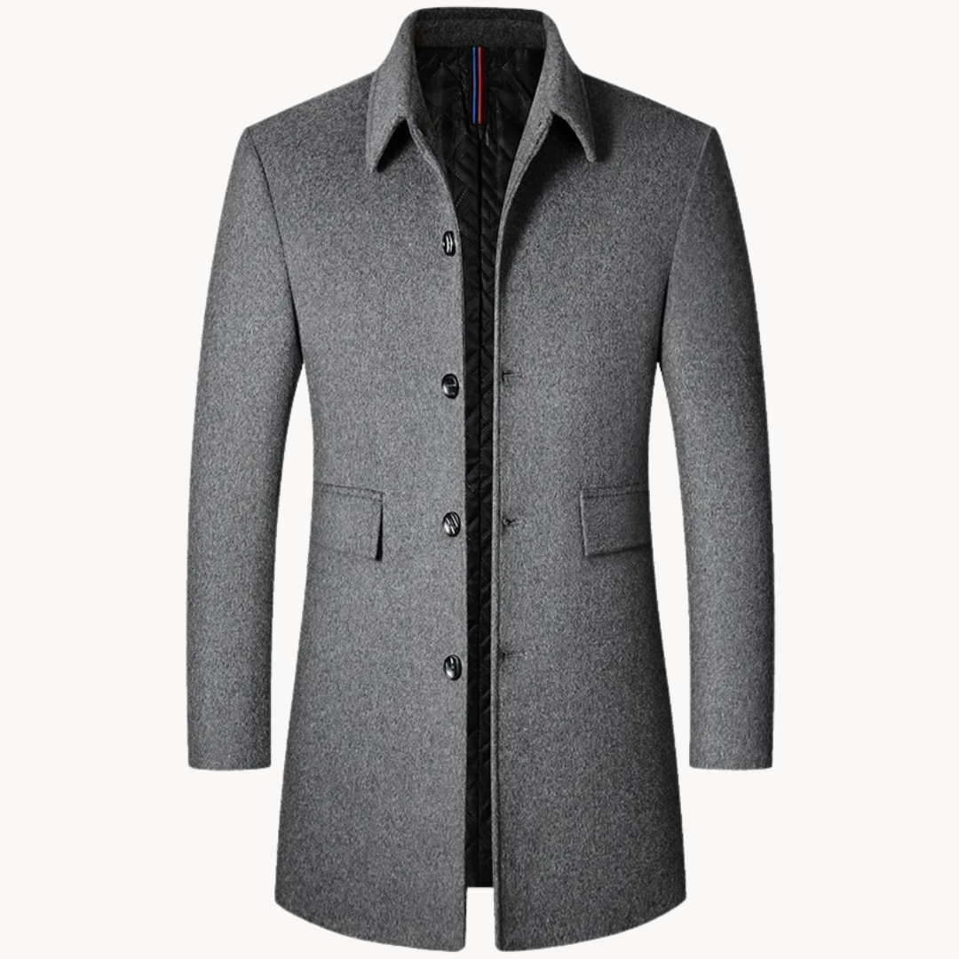 Coat with Notch Lapel for Men