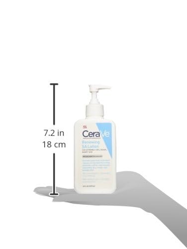 SlimBag CeraVe SA Lotion for rough skin with hyaluronic acid, salicylic acid, and vitamin D, fragrance-free, 8 oz bottle.