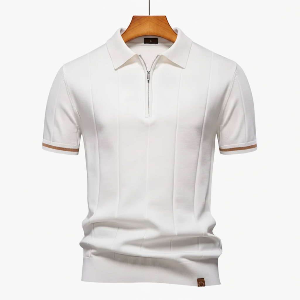 Men's Short Zip Polo | Classic Collar - photo 1