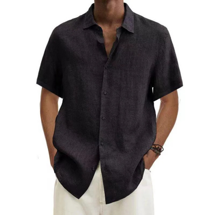 Chemise décontractée pour homme à manches courtes avec boutons pour l'été