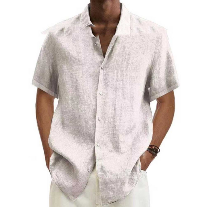 Chemise décontractée pour homme à manches courtes avec boutons pour l'été