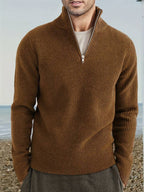 Men’s Half-Zip Knit Sweater | Slim Ribbed Pullover