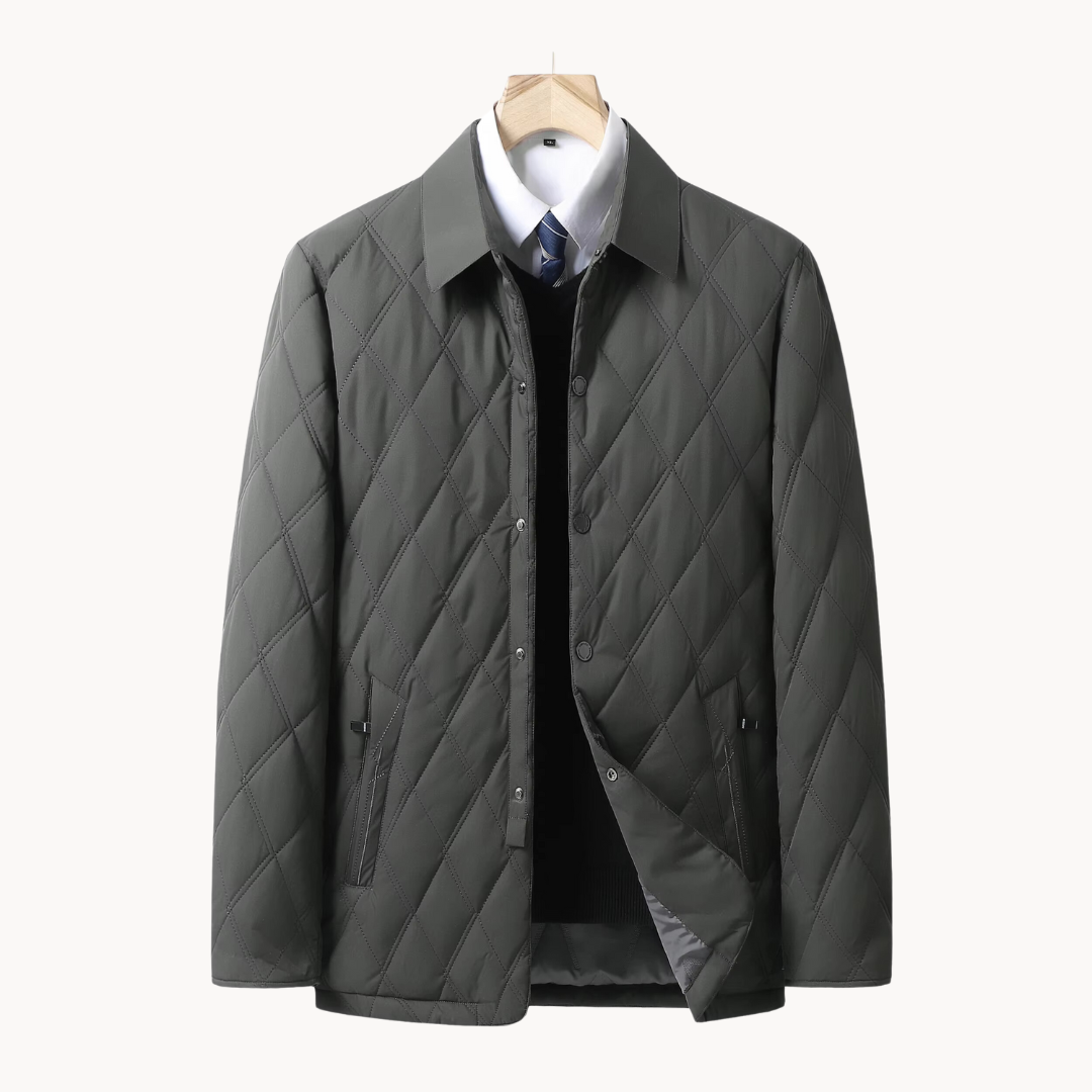 Quilted Coat with Full Zip for Men