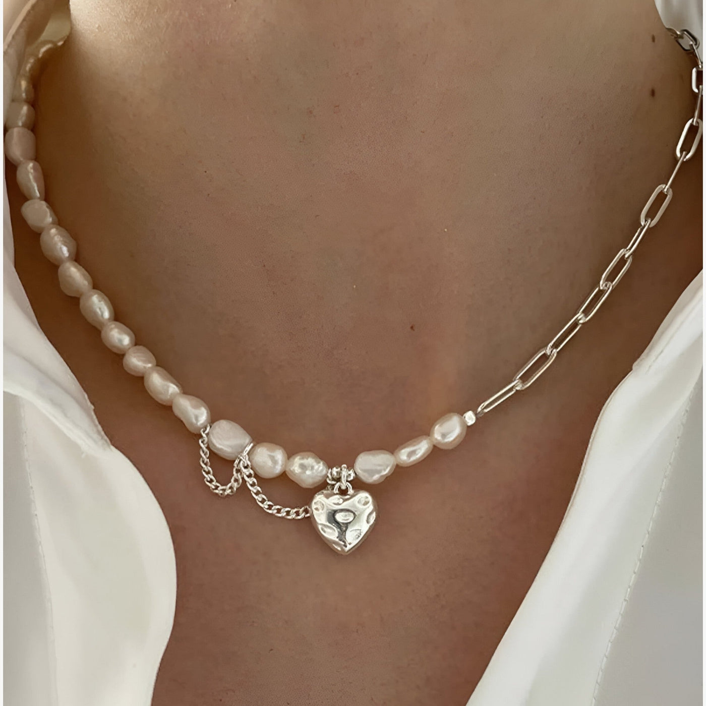 Megan - Hartparel Asymmetrische Ketting