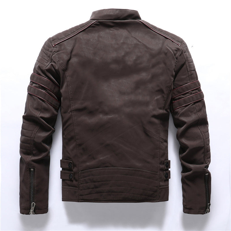 Men’s biker jacket with zip fastening for casual wear
