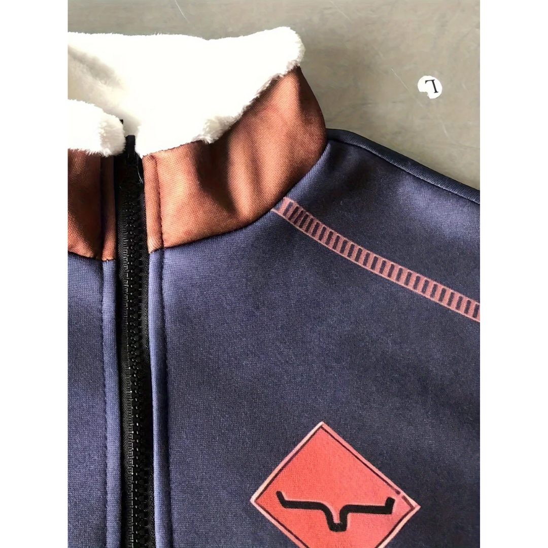 Men’s Warm Long-Sleeve Pullover with Zip