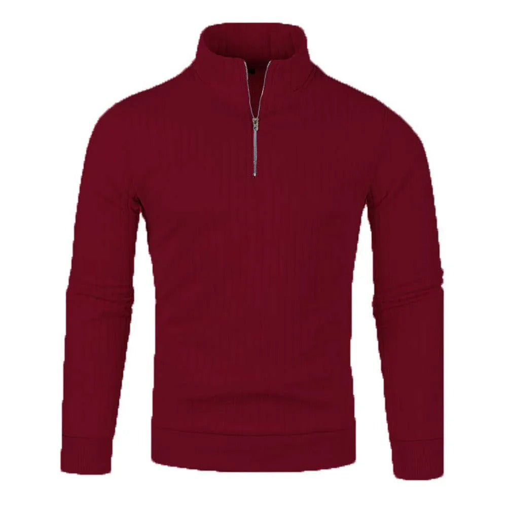 Men Turtleneck Half Zip Sweater