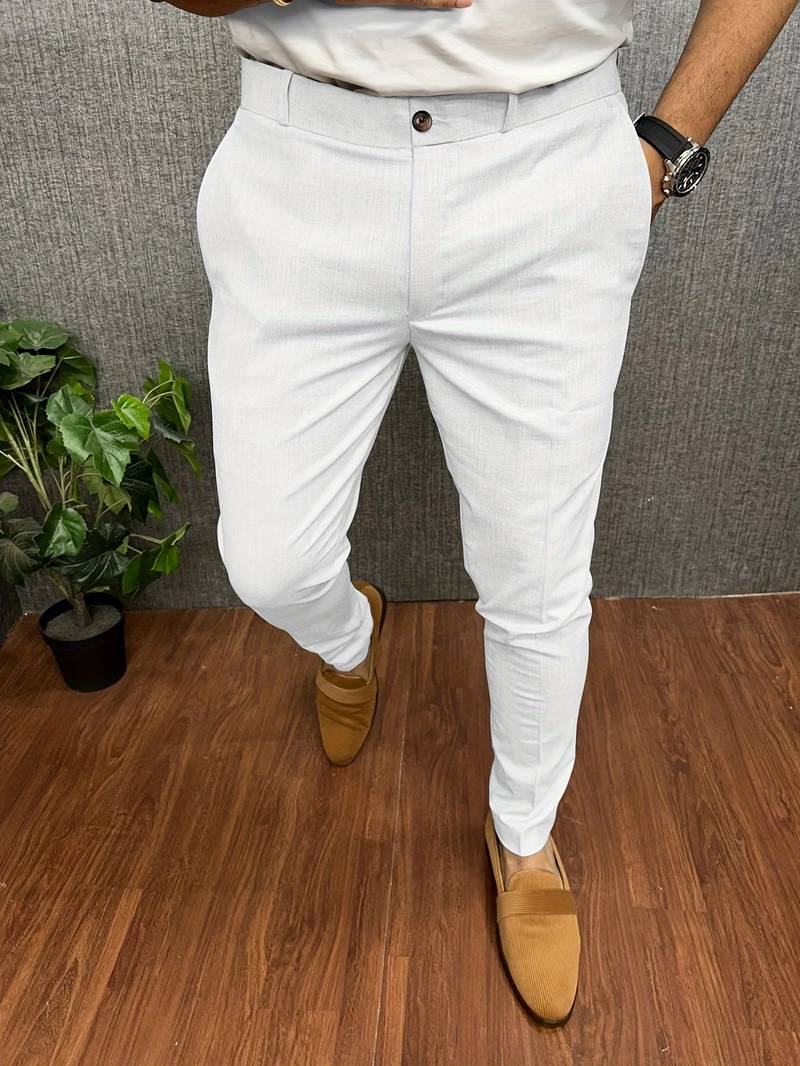 Modieuze Heren Net Chino Broek