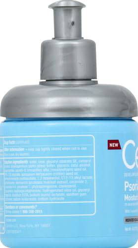 CeraVe moisturizing cream for psoriasis with salicylic acid and urea, fragrance-free, 8 oz jar for dry skin and itch relief.