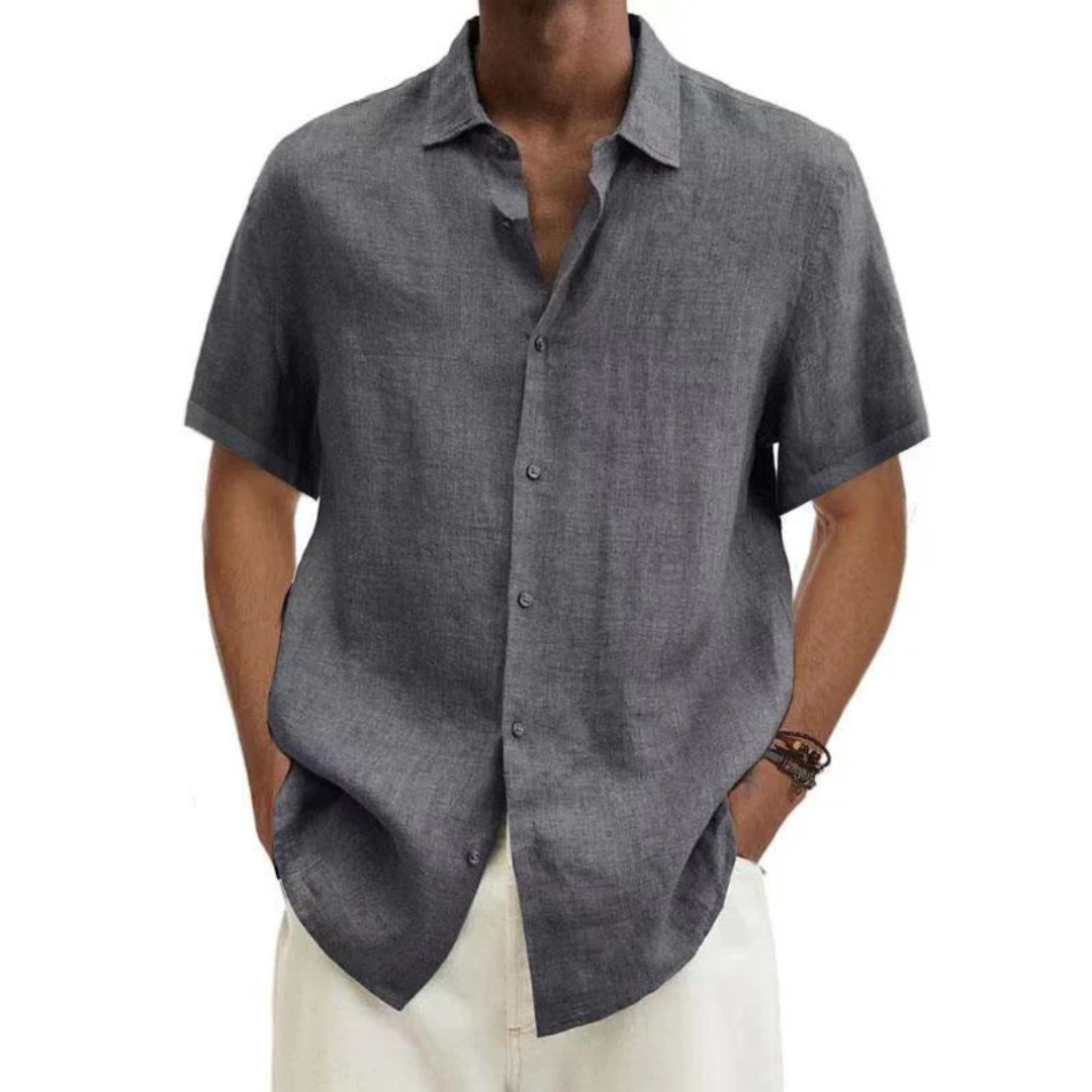 Chemise décontractée pour homme à manches courtes avec boutons pour l'été