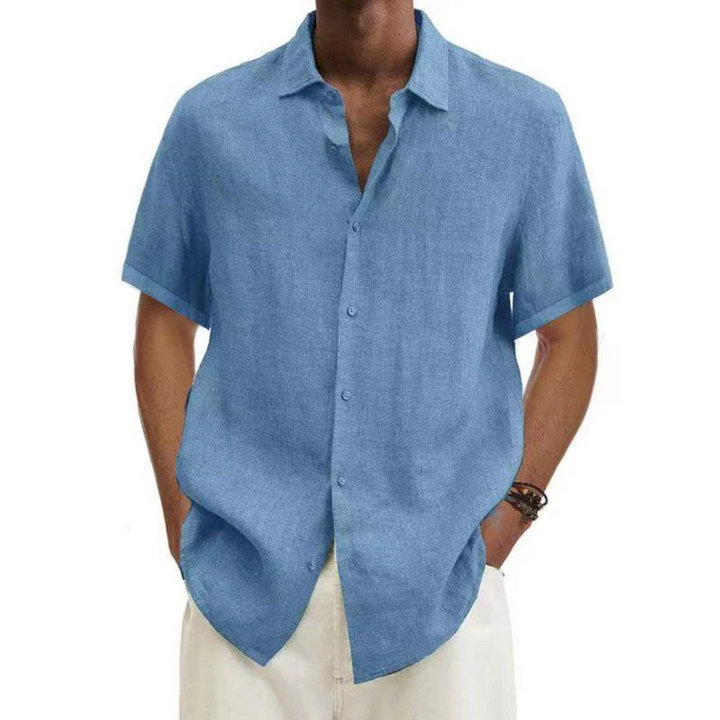 Chemise décontractée pour homme à manches courtes avec boutons pour l'été