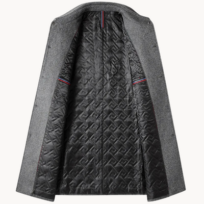 Wool Coat with Notch Lapel for Men