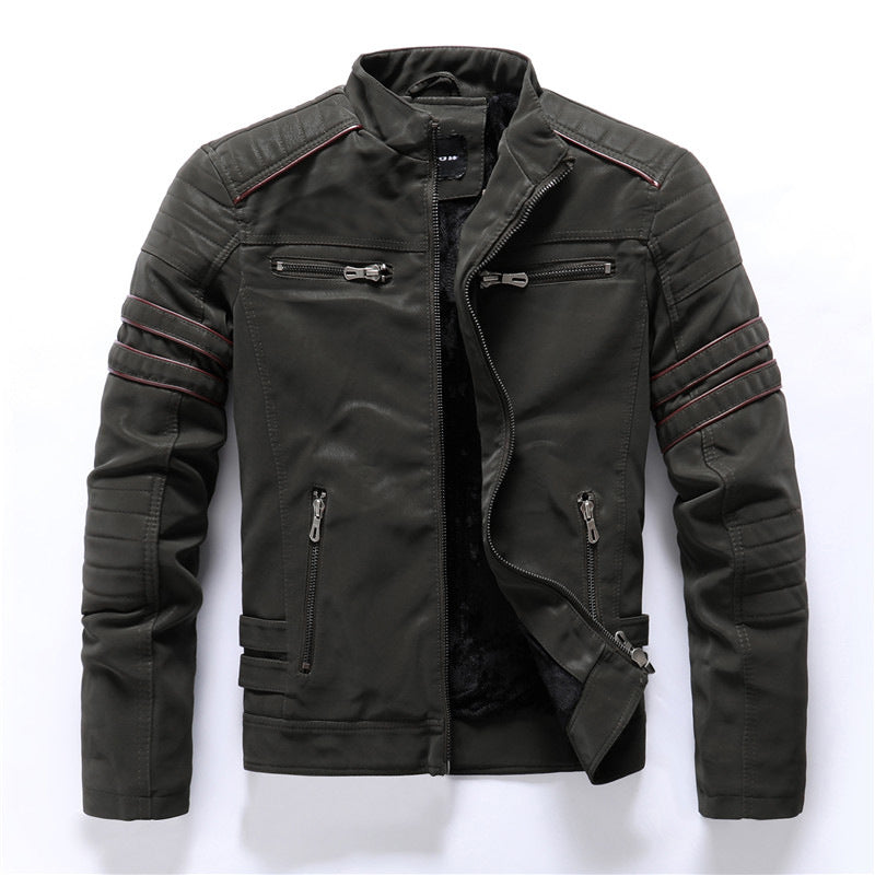 Men’s biker jacket with zip fastening for casual wear