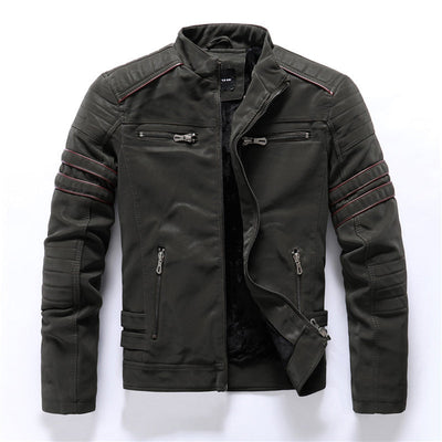 Men’s biker jacket with zip fastening for casual wear
