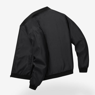 Baseball Jacket with Ribbed Collar for Men