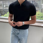 Open Neck Half Sleeves Polo for Men