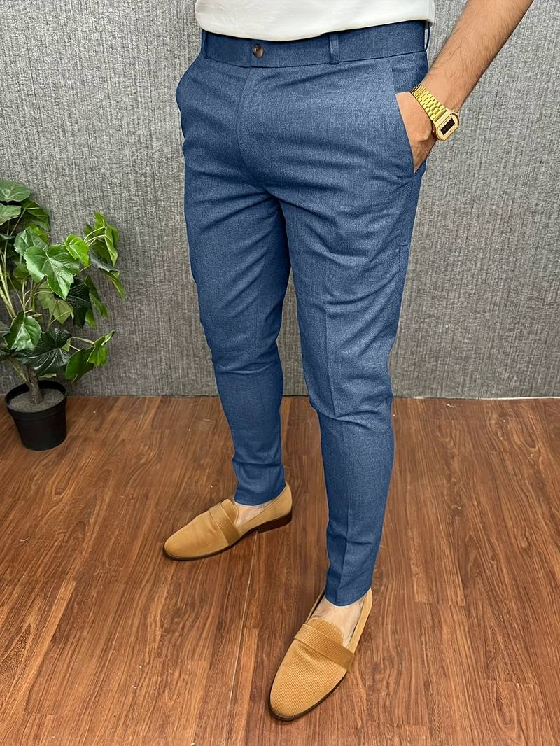 Modieuze Heren Net Chino Broek