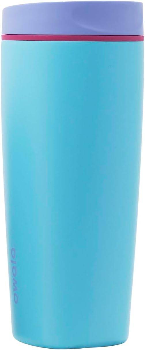 Owala SmoothSip Slider Insulated Stainless Steel Coffee Tumbler, Reusable Iced Coffee Cup, Hot Coffee Travel Mug, BPA Free 20 oz, In Bloom