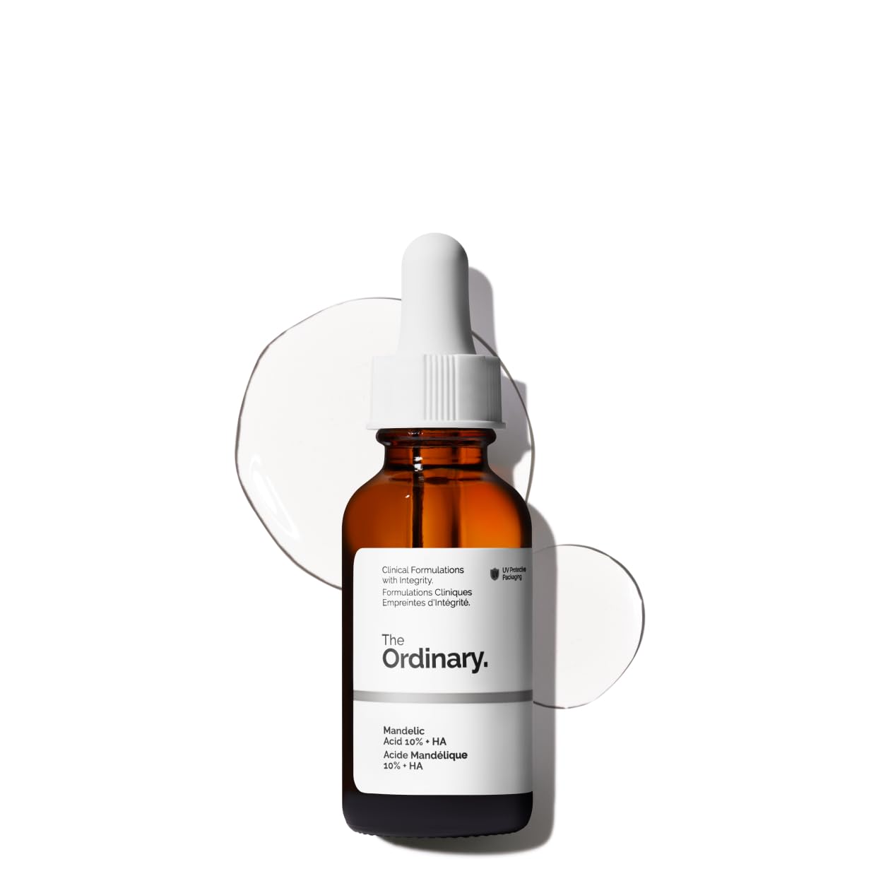 SlimBag Mandelic Acid 10% and Hyaluronic Acid serum bottle, gentle exfoliating and hydrating skincare product for clear skin.