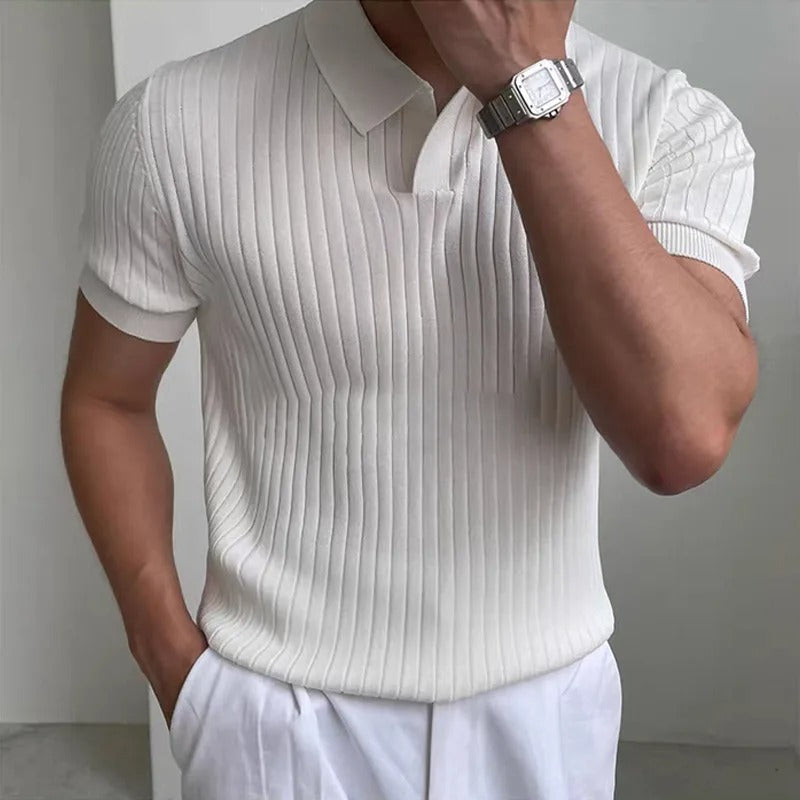 Open Neck Half Sleeves Polo for Men
