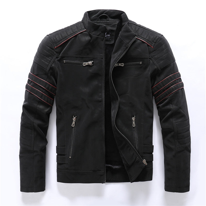 Men’s biker jacket with zip fastening for casual wear