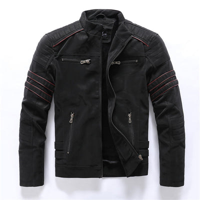 Men’s biker jacket with zip fastening for casual wear