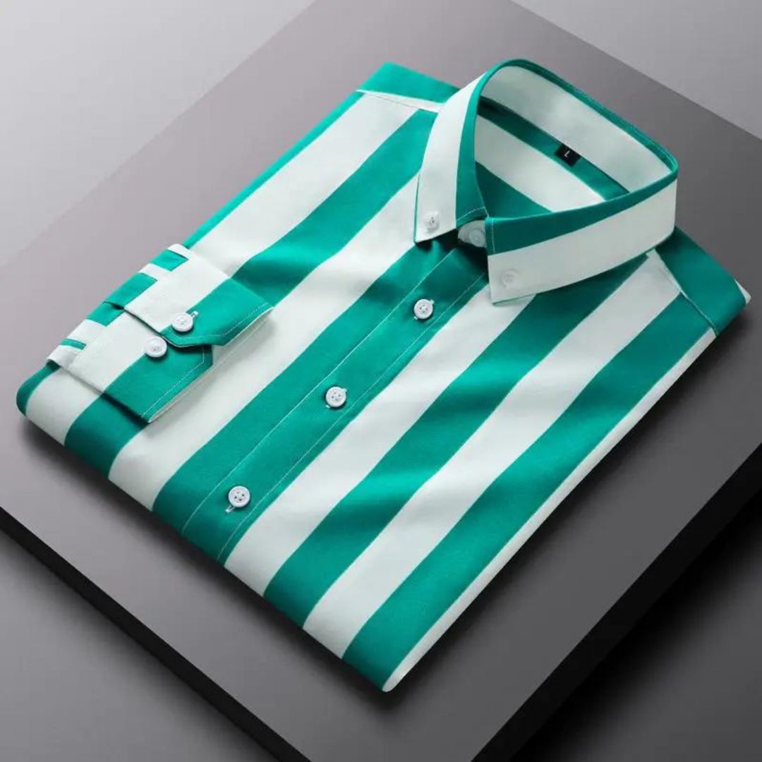 Luxury Striped Summer Shirt with Long Sleeves for Men