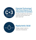 CeraVe Skin Renewing Vitamin C Serum in a sleek bottle, featuring a dropper applicator and bright orange label for revitalizing skin.