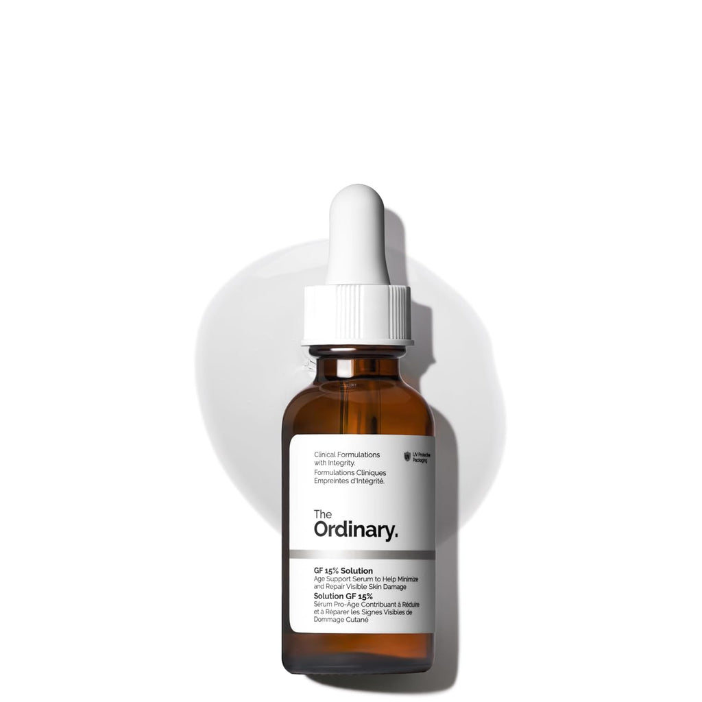 SlimBag The Ordinary GF 15% Solution anti-aging serum in a 1 fl oz bottle, designed for skin rejuvenation and wrinkle repair.