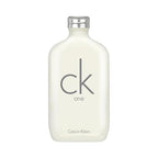 Calvin Klein CK One unisex citrus Eau de Toilette with green tea notes, displayed in a sleek bottle.