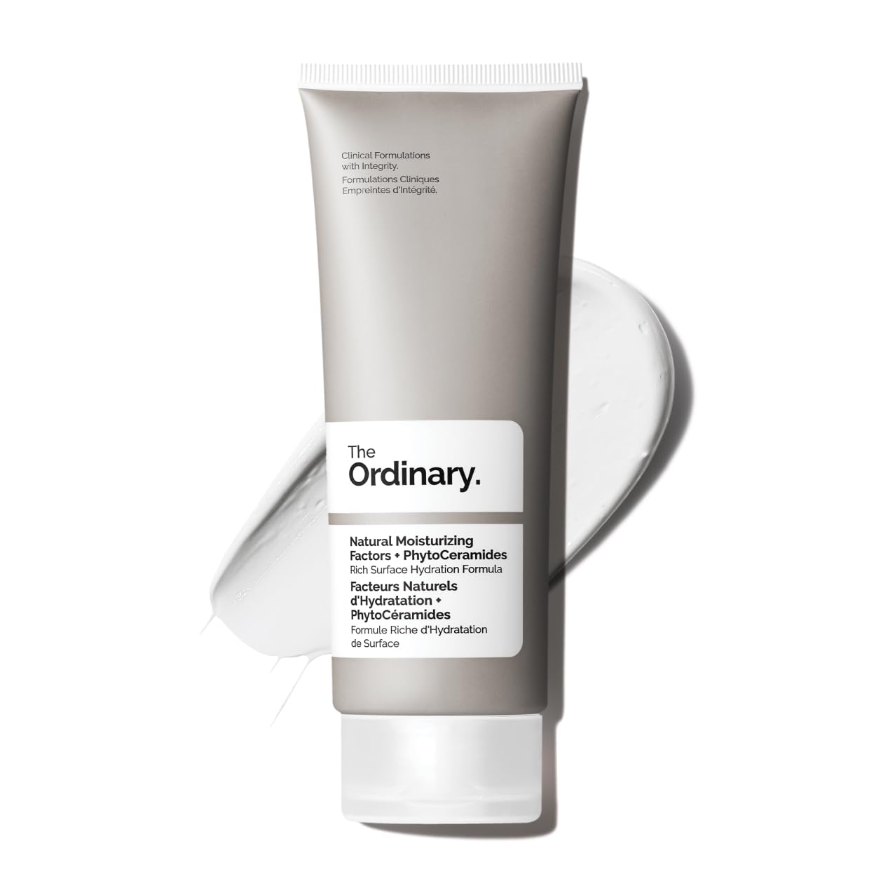 The Ordinary Natural Moisturizing Factors + PhytoCeramides rich moisturizer for dry skin and barrier repair, shown in a jar with product label.