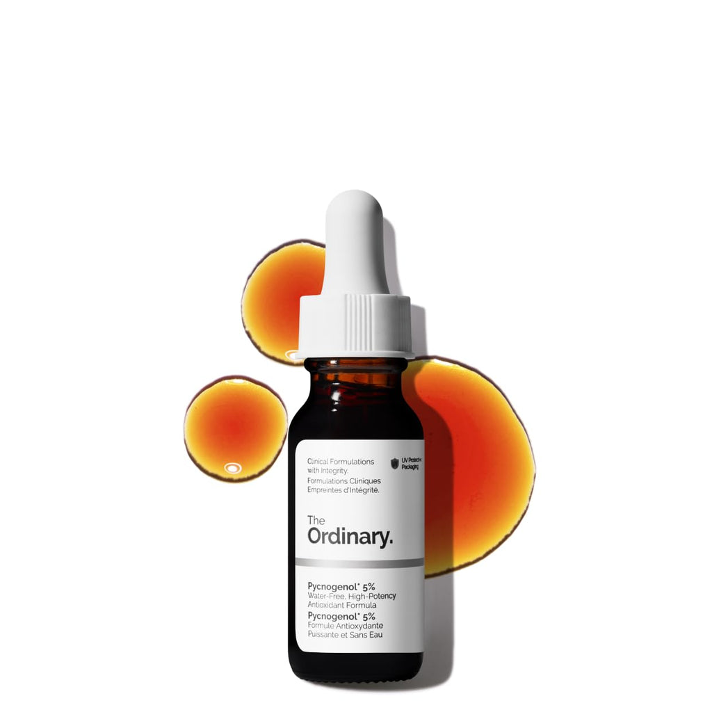 SlimBag The Ordinary Pycnogenol 5% antioxidant-rich plant extract in a 0.5 fl oz bottle, designed for environmental protection.