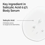 SlimBag The Ordinary Salicylic Acid 0.5% Body Serum for acne-prone skin, exfoliating treatment in 8.1 fl oz bottle
