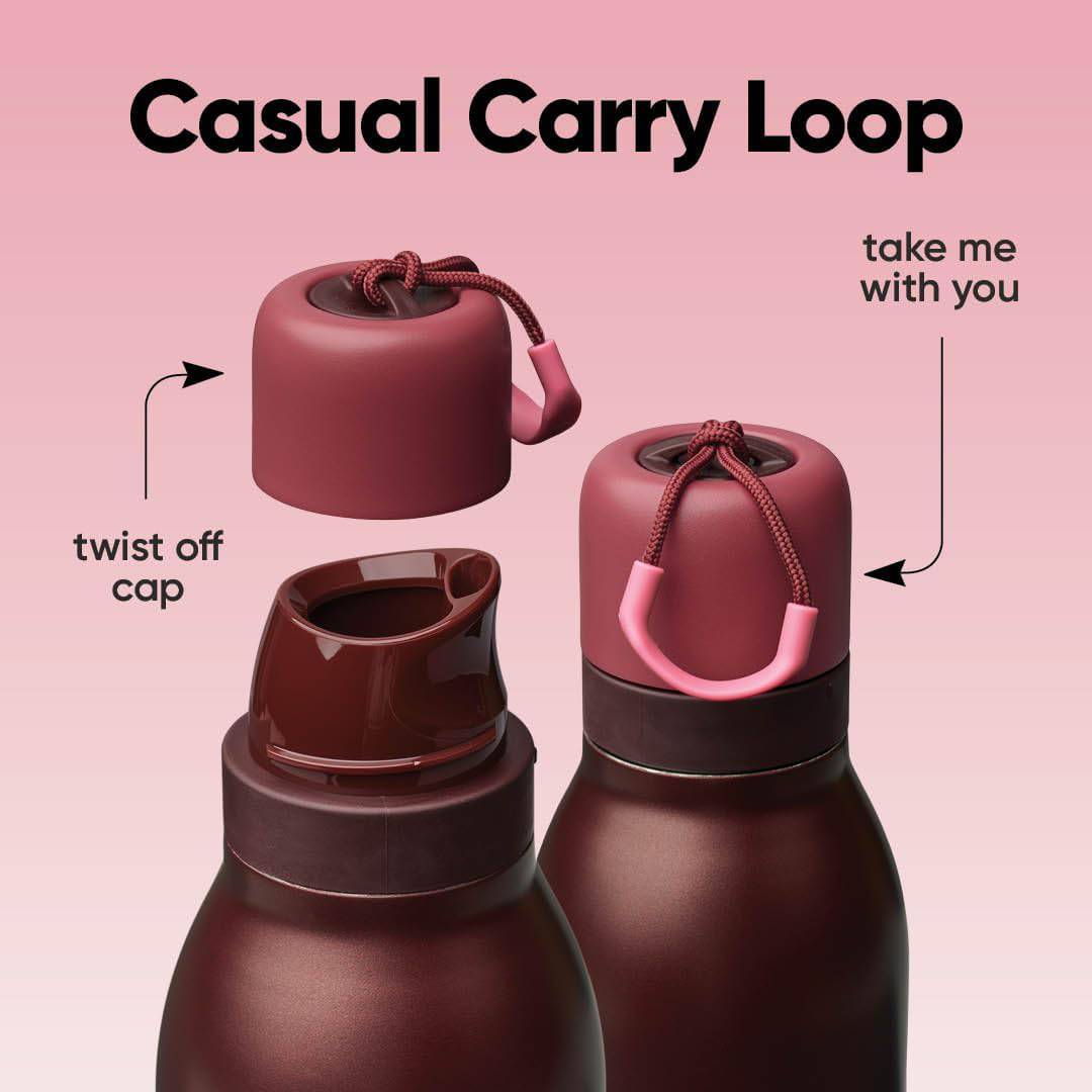 Owala FreeSip Twist Insulated Stainless Steel Water Bottle with Straw for Sports and Travel, BPA-Free, 24-oz, Black Cherry