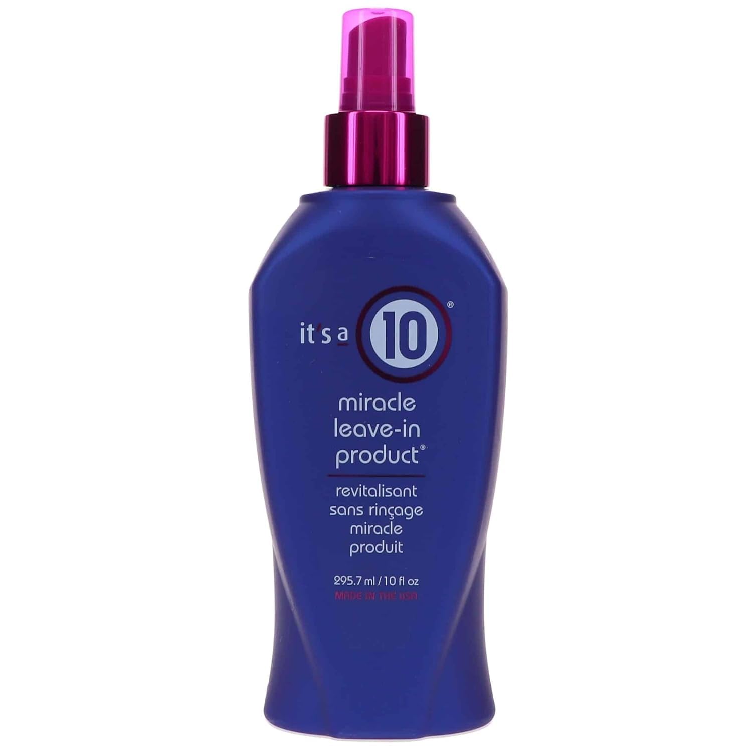 SlimBag It's a 10 Haircare Miracle Leave-In spray bottle, 10 fl oz, with a sleek design and pump dispenser.