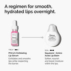 SlimBag The Ordinary PHA 5% Exfoliating Lip Serum in clear bottle, hydrating overnight lip exfoliator treatment on a white background.