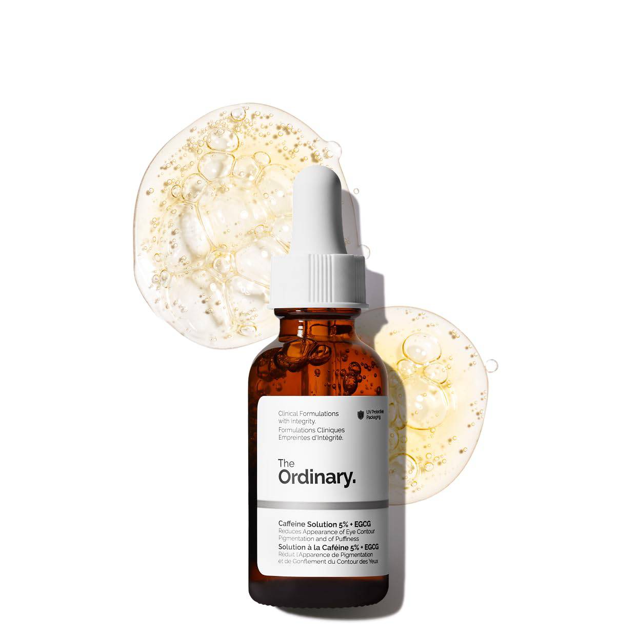 SlimBag The Ordinary Caffeine Solution 5% + EGCG eye serum bottle with applicator for depuffing dark circles and tired eyes