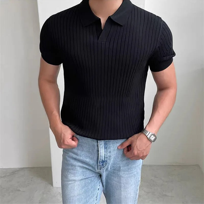 Open Neck Half Sleeves Polo for Men