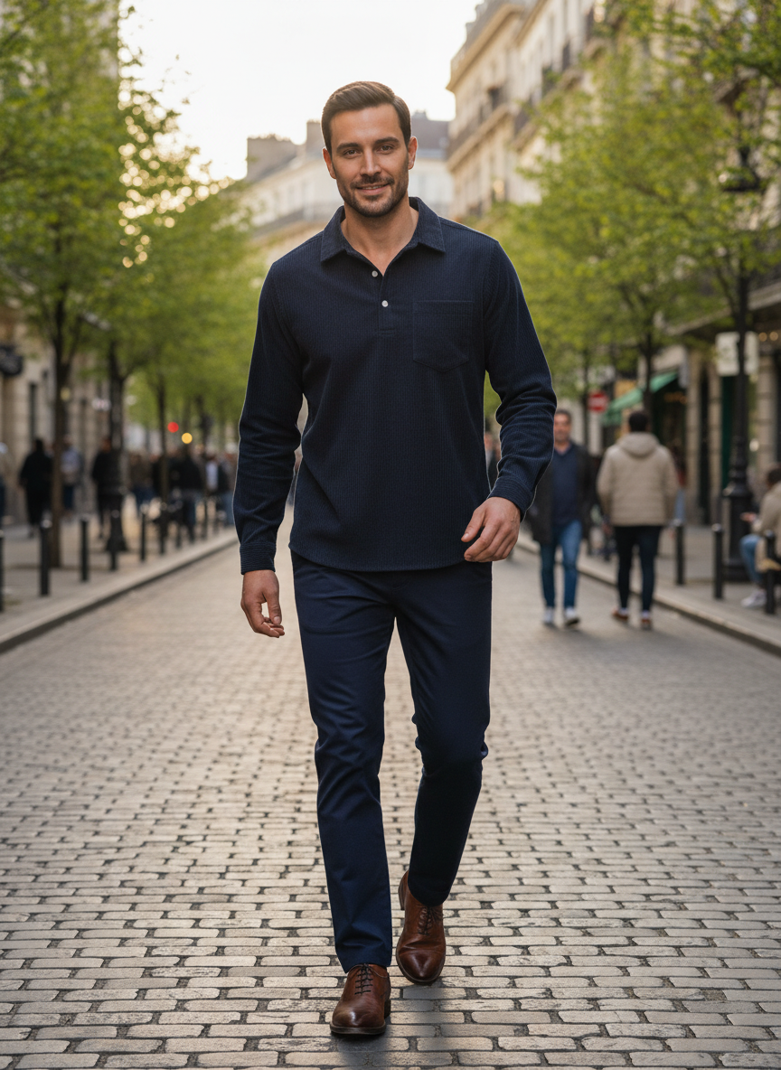 Men's Half-Button Shirt | Long Sleeve - photo 4