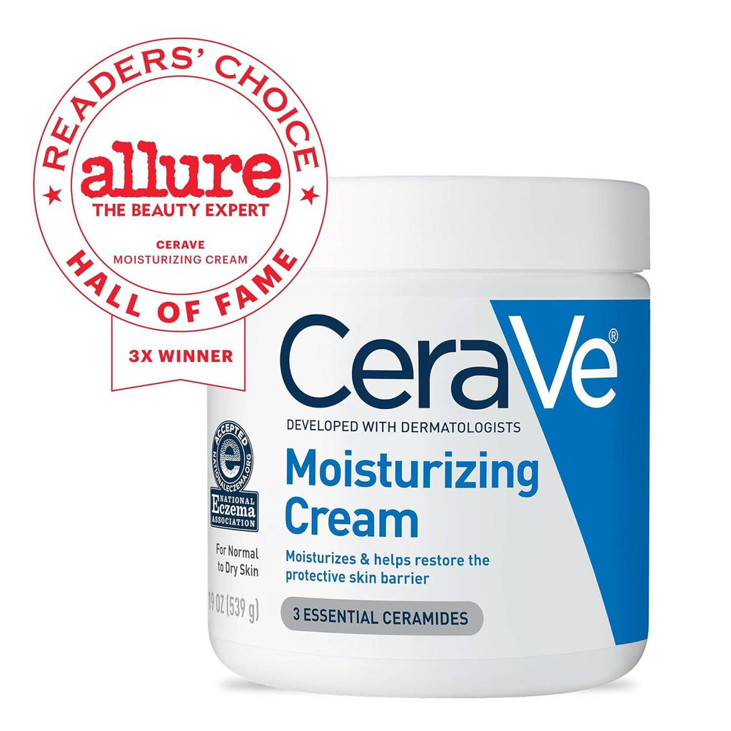 SlimBag CeraVe Moisturizing Cream for dry skin, body and face with hyaluronic acid and ceramides, 19 oz, oil-free and fragrance-free