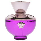 Versace Dylan Purple women's 3.4 oz Eau de Parfum spray bottle with purple accents and elegant design.